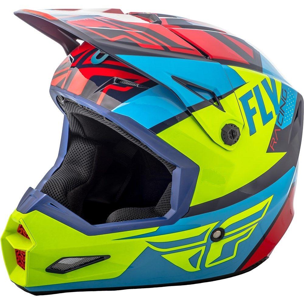 Шлем кросс FLY RACING ELITE GUILD red/blue/Hi-Vis yellow 2018