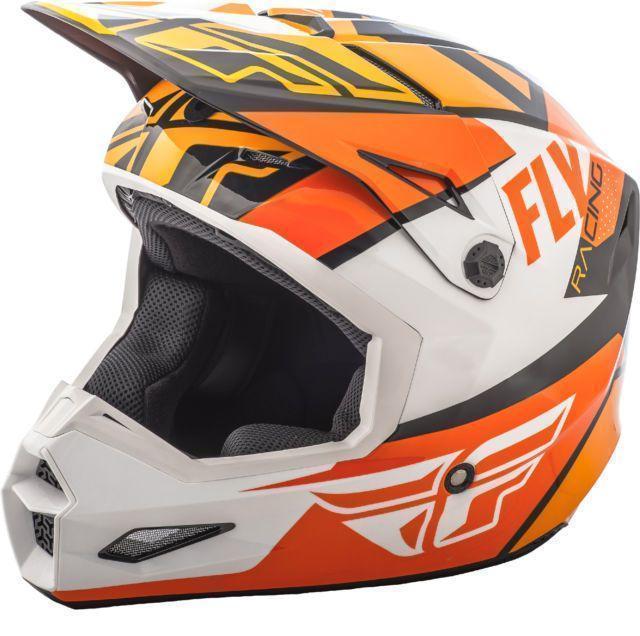 Шлем подростковый кросс YOUTH FLY RACING ELITE GUILD orange/white/black 2018