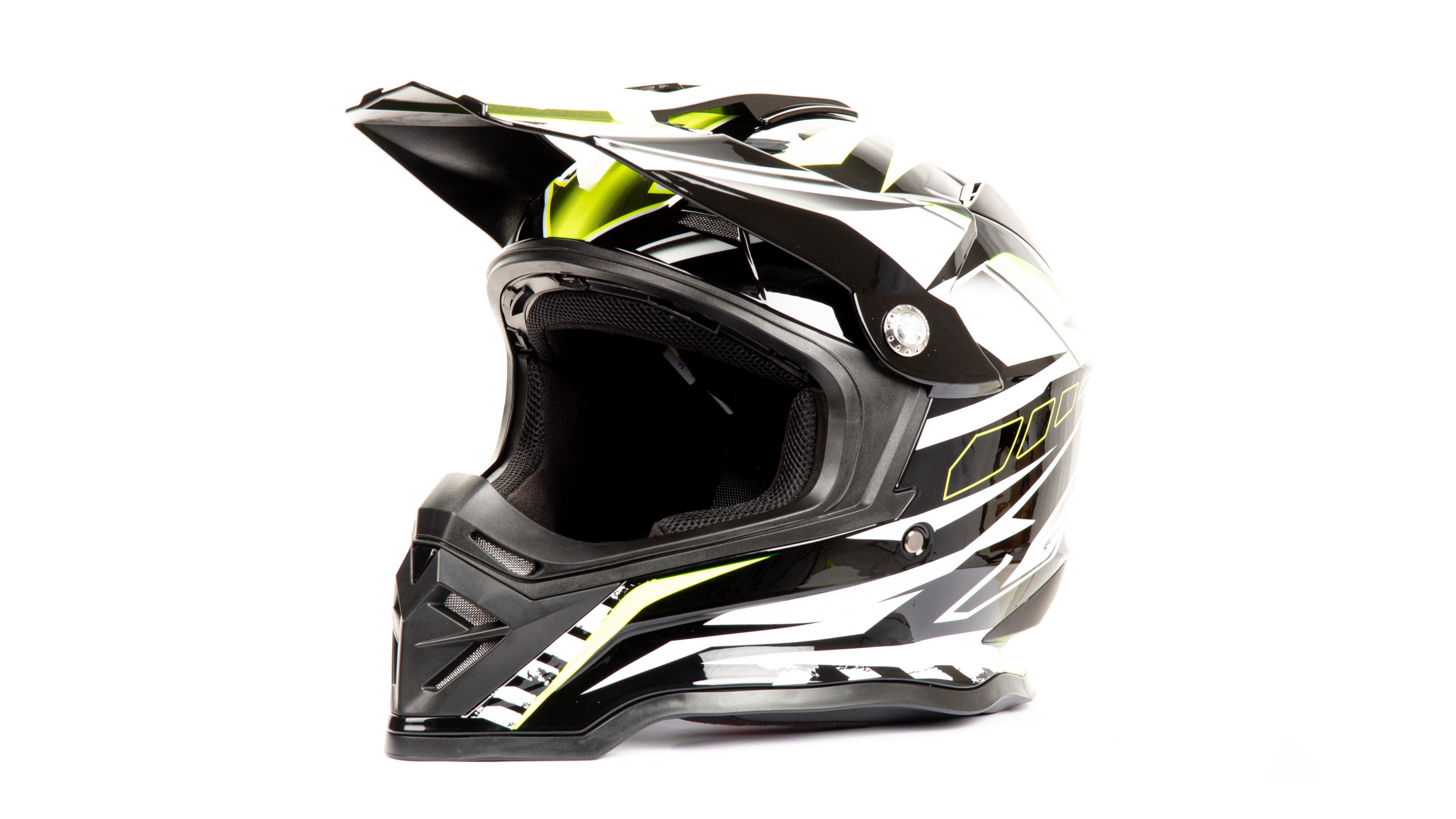 Шлем кроссовый HIZER B6197 black/yellow/white